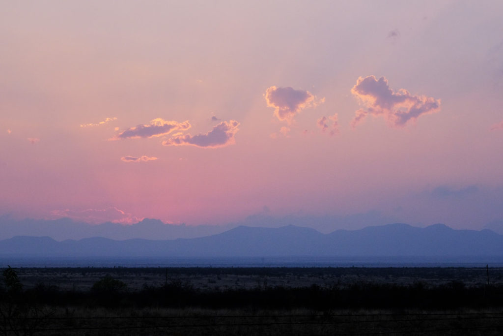 Pink morning, stratus afternoon, not the night