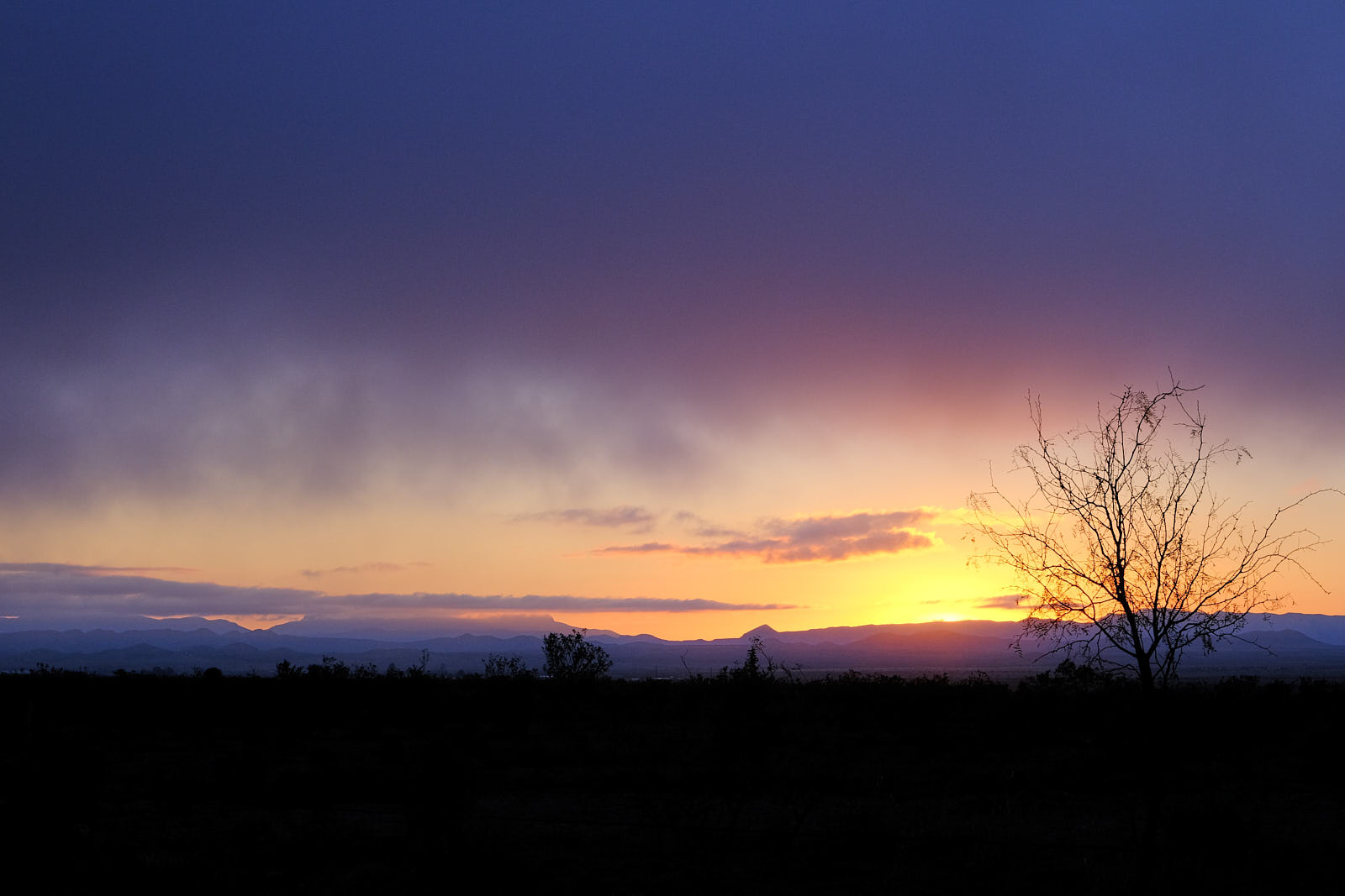 Light sprinkles over the earth